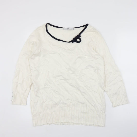 Isle Womens Ivory   Pullover Jumper Size L