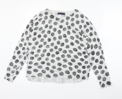 Preloved M&S Womens Grey   Pullover Jumper Size 12  - Circle pattern - Front