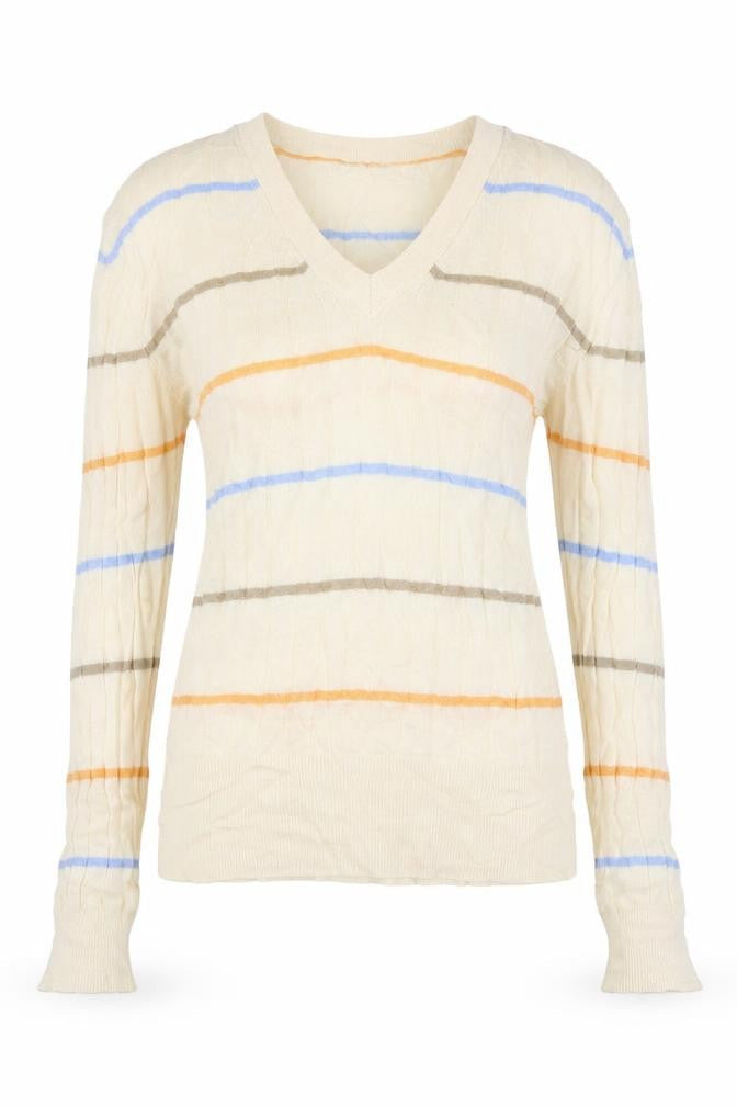 Marks & Spencer Womens Beige Striped  Pullover Jumper Size S