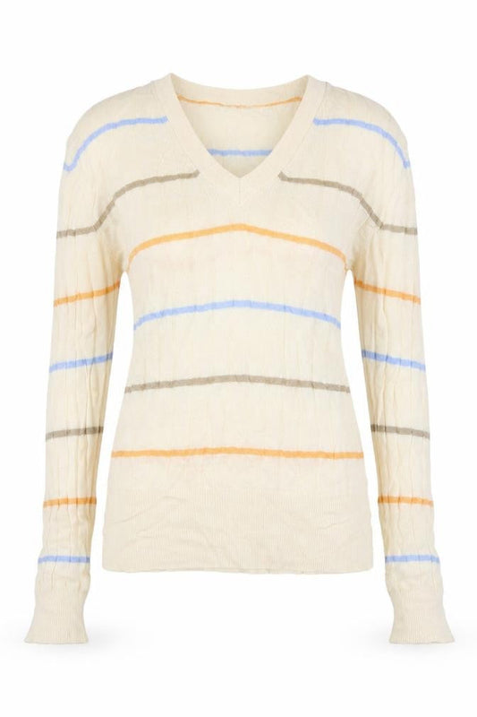 Marks & Spencer Womens Beige Striped  Pullover Jumper Size S