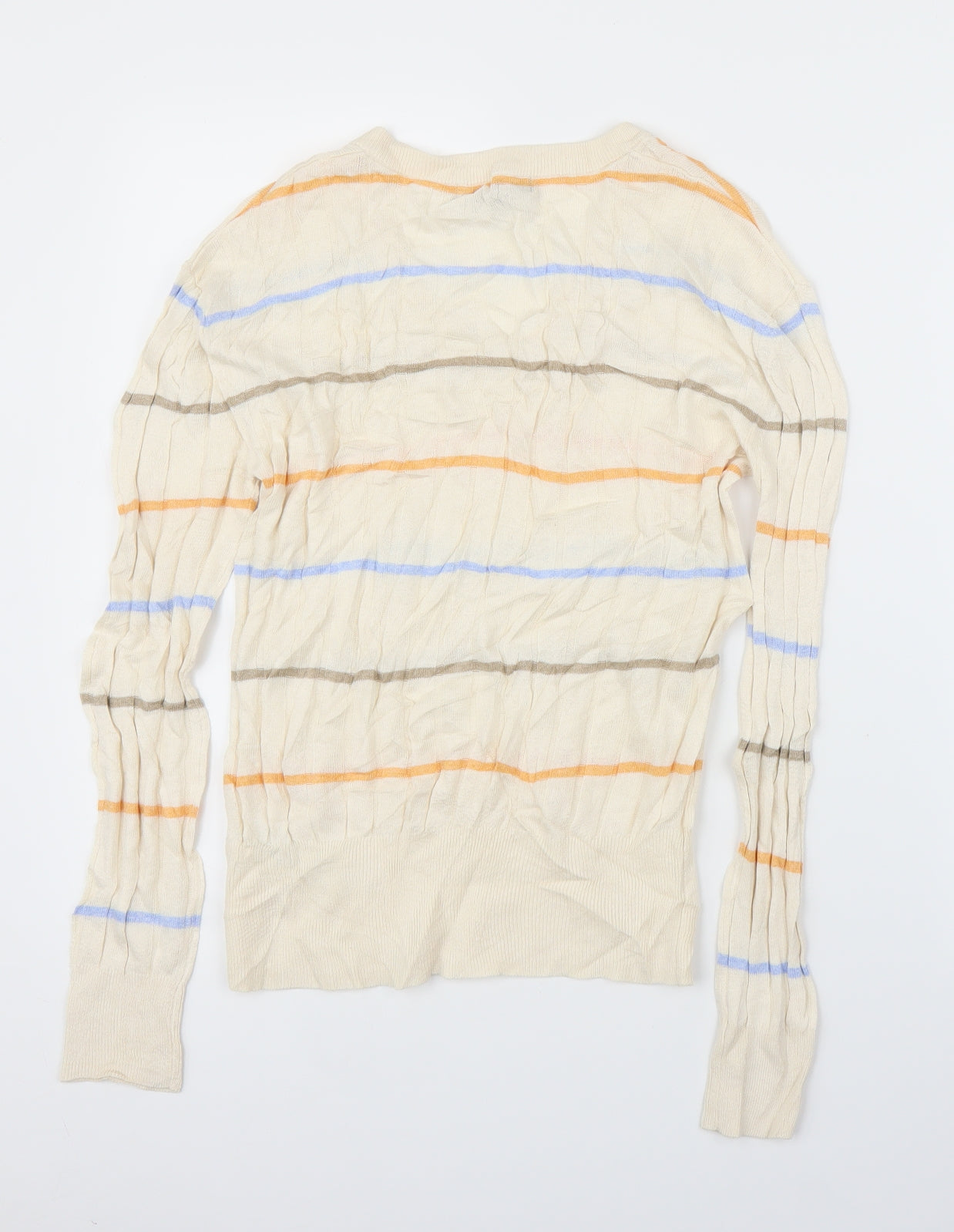 M&S Womens Beige Striped  Pullover Jumper Size S