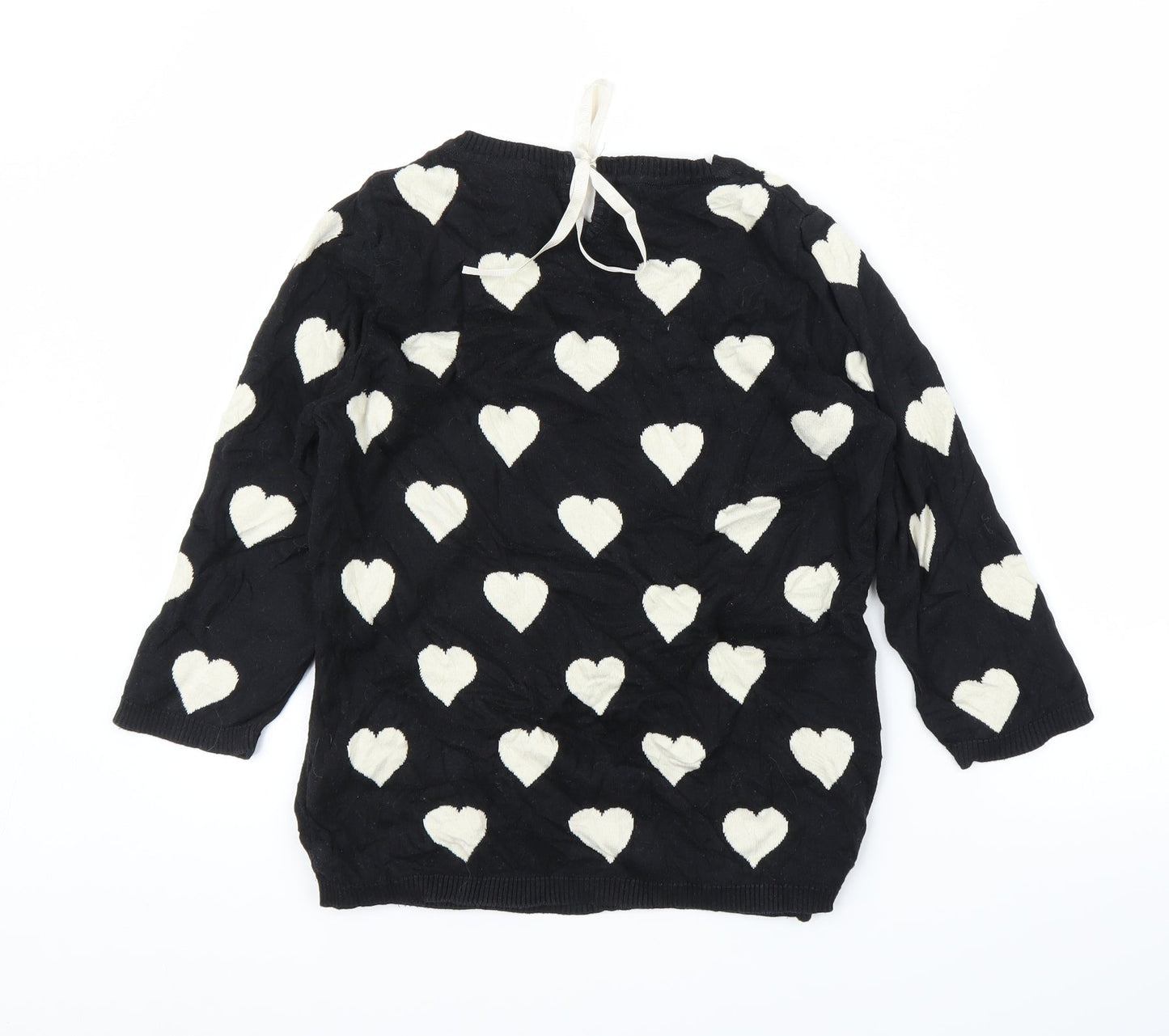 NEXT Womens Black   Pullover Jumper Size 10  - Loveheart