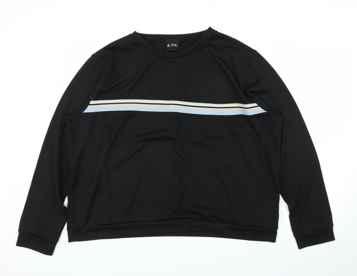 B. You Womens Black   Pullover Jumper Size 16