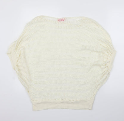 Krisp Womens Ivory   Cardigan Jumper Size M