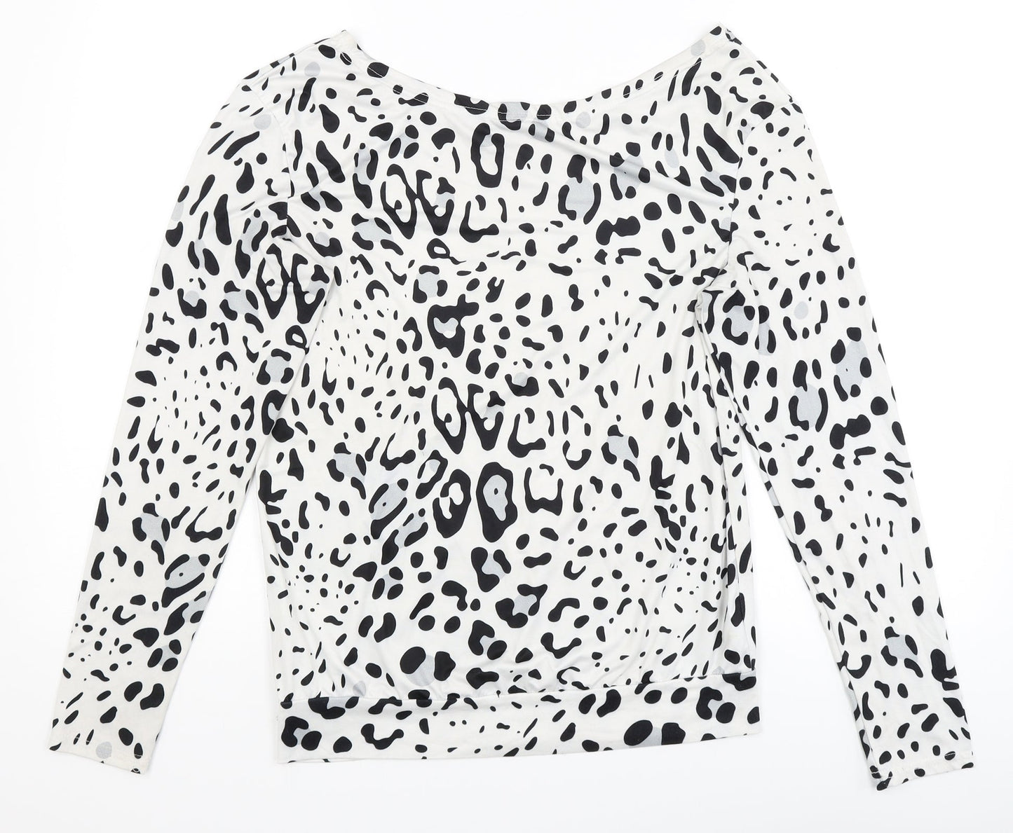 Preworn Womens White Animal Print  Basic T-Shirt Size M