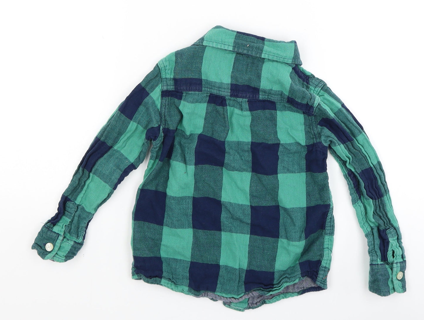 Baby Gap Boys Green Plaid  Basic Button-Up Size 4 Years