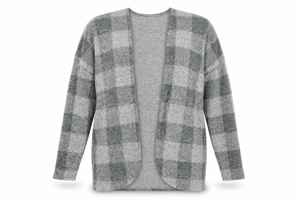 George Womens Grey Check  Cardigan Jumper Size S