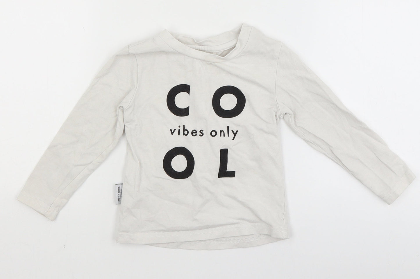 Tiny Tribe Baby White   Basic T-Shirt Size 12 Months  - cool vibes only