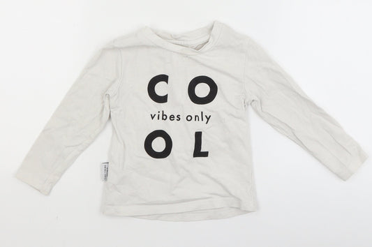 Tiny Tribe Baby White   Basic T-Shirt Size 12 Months  - cool vibes only