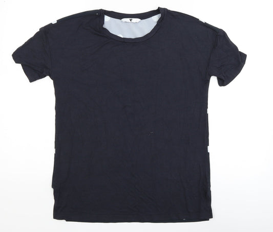 Very Womens Blue Polka Dot  Basic T-Shirt Size 8