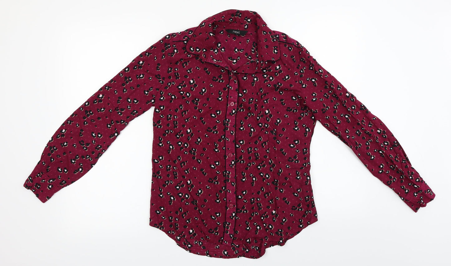 NEXT  Womens Purple Animal Print  Basic Button-Up Size 8