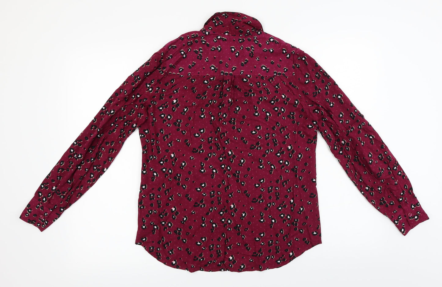 NEXT  Womens Purple Animal Print  Basic Button-Up Size 8