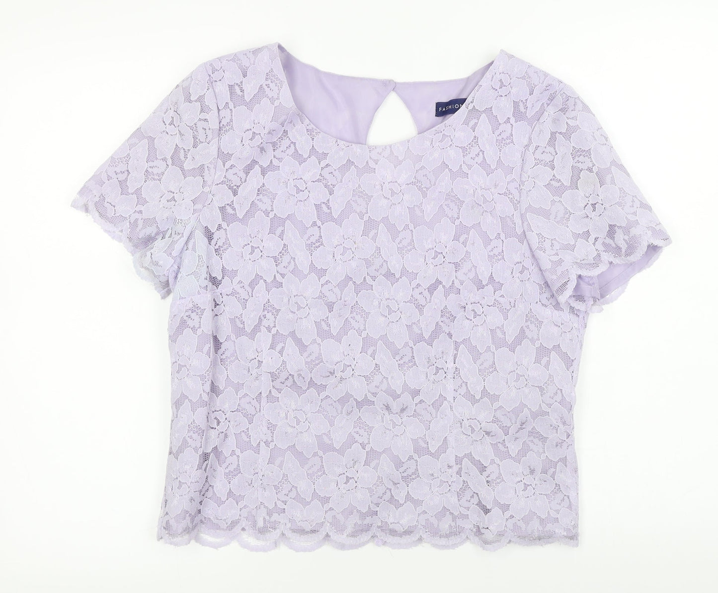 Fashion  Womens Purple Floral  Basic T-Shirt Size 14