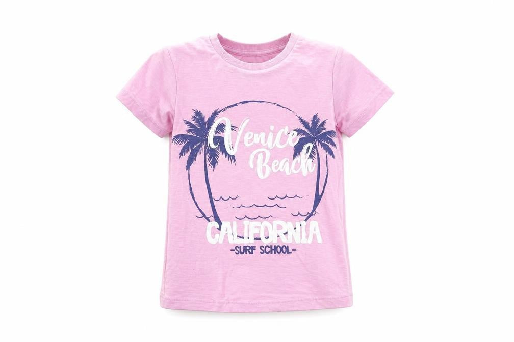 surfs up Girls Pink   Basic T-Shirt Size 5 Years