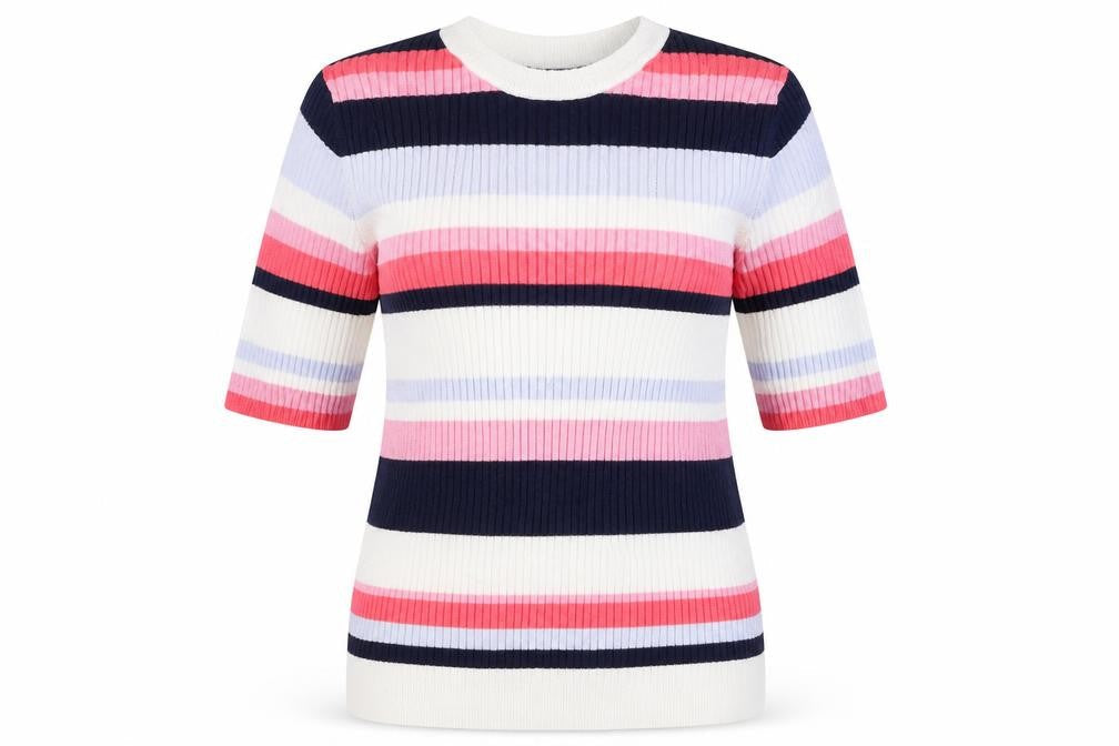 Marks & Spencer  Womens White Striped  Pullover Jumper Size 12