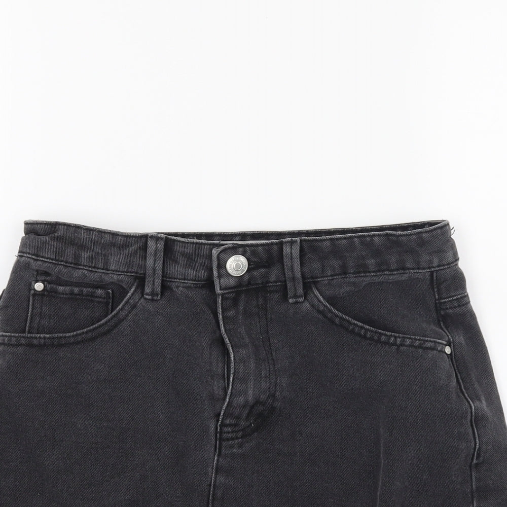 Primark Womens Black  Denim Mini Skirt Size 6