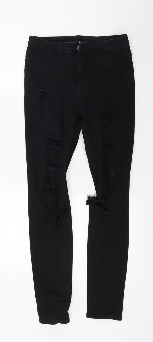 Divided Womens Black  Denim Skinny Jeans Size 10 L26 in