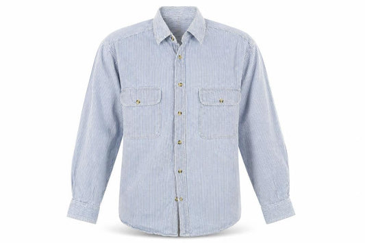 Americano Mens Blue Striped   Button-Up Size L