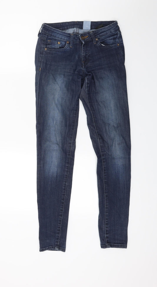H&M Womens Blue  Denim Skinny Jeans Size 26 in L28 in