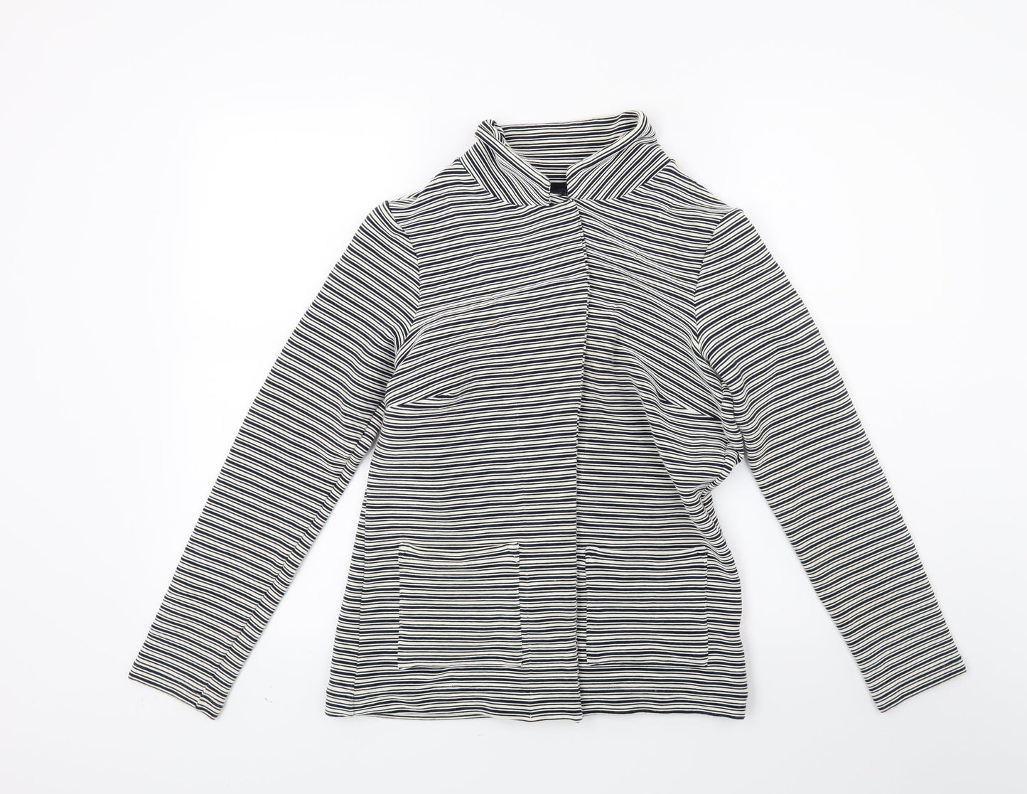 Marks and Spencer Womens White Striped  Jacket  Size 12