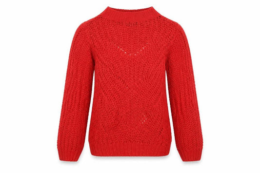 Moda Womens Red  Knit Pullover Jumper Size S