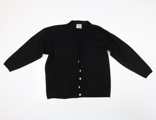 L vouge Womens Black  Knit Cardigan Jumper Size L