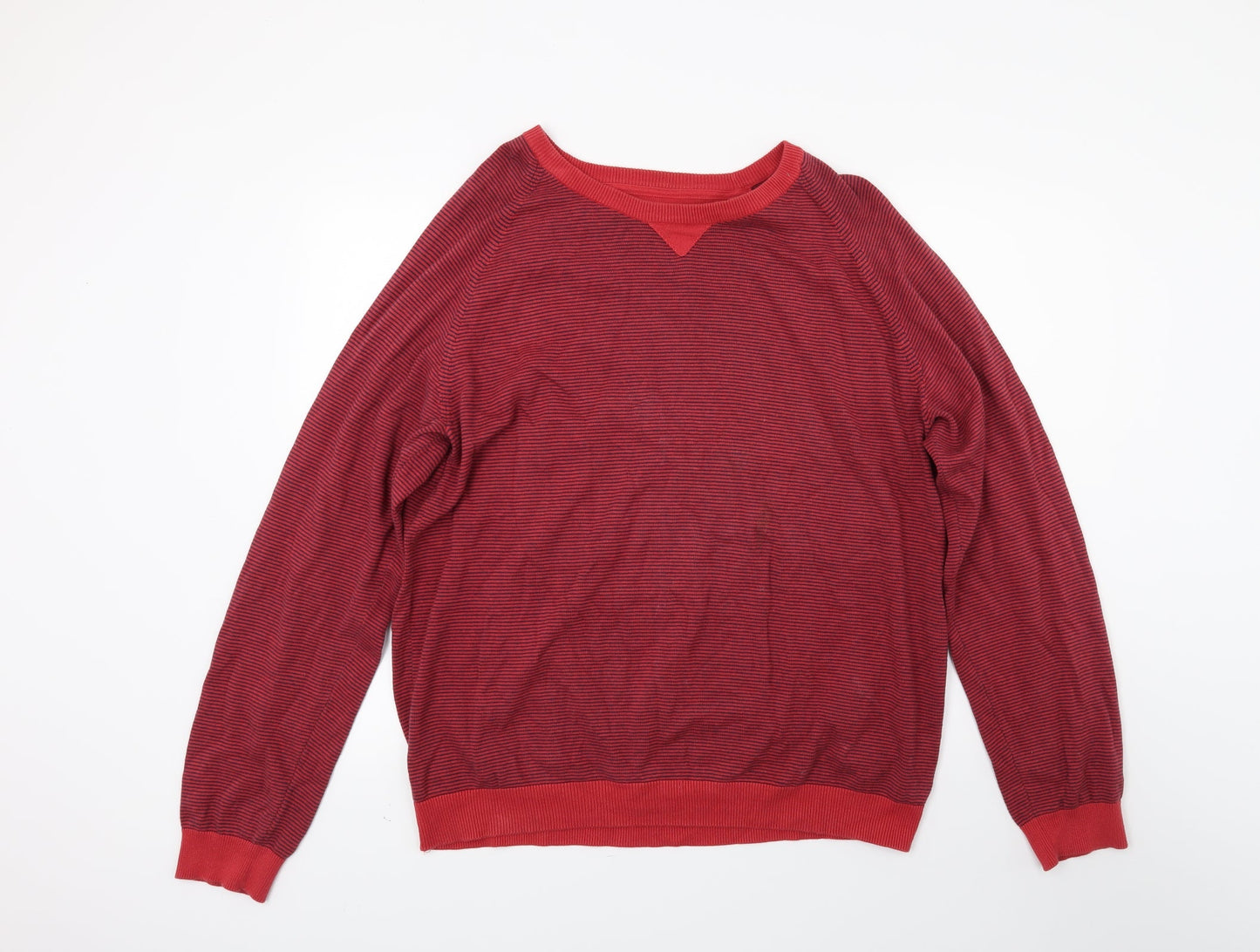 CTF Mens Red Striped  Pullover Jumper Size 2XL