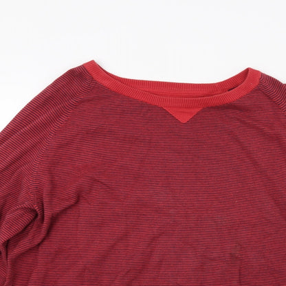 CTF Mens Red Striped  Pullover Jumper Size 2XL
