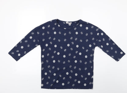 Tu Womens Blue Polka Dot  Pullover Jumper Size 8