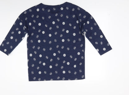 Tu Womens Blue Polka Dot  Pullover Jumper Size 8