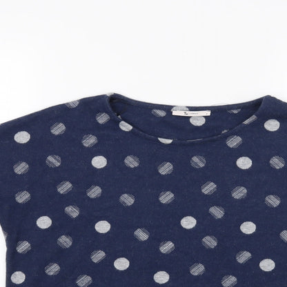 Tu Womens Blue Polka Dot  Pullover Jumper Size 8