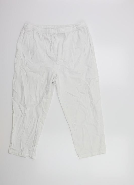 LABEL BE Womens White   Trousers  Size 18 L23 in