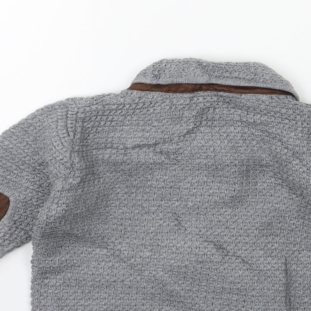 Mayoral Baby Grey  Knit Cardigan Jumper Size 3-6 Months