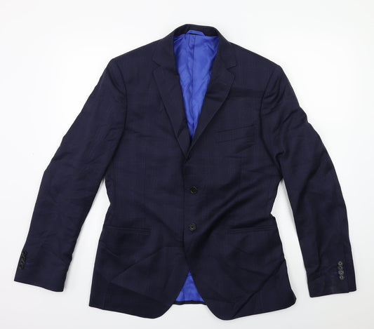 Preworn Mens Blue Check  Jacket Suit Jacket Size 38