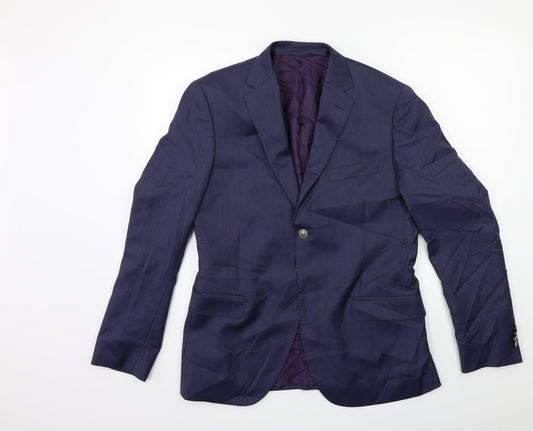 Preworn Mens Blue   Jacket Suit Jacket Size 36
