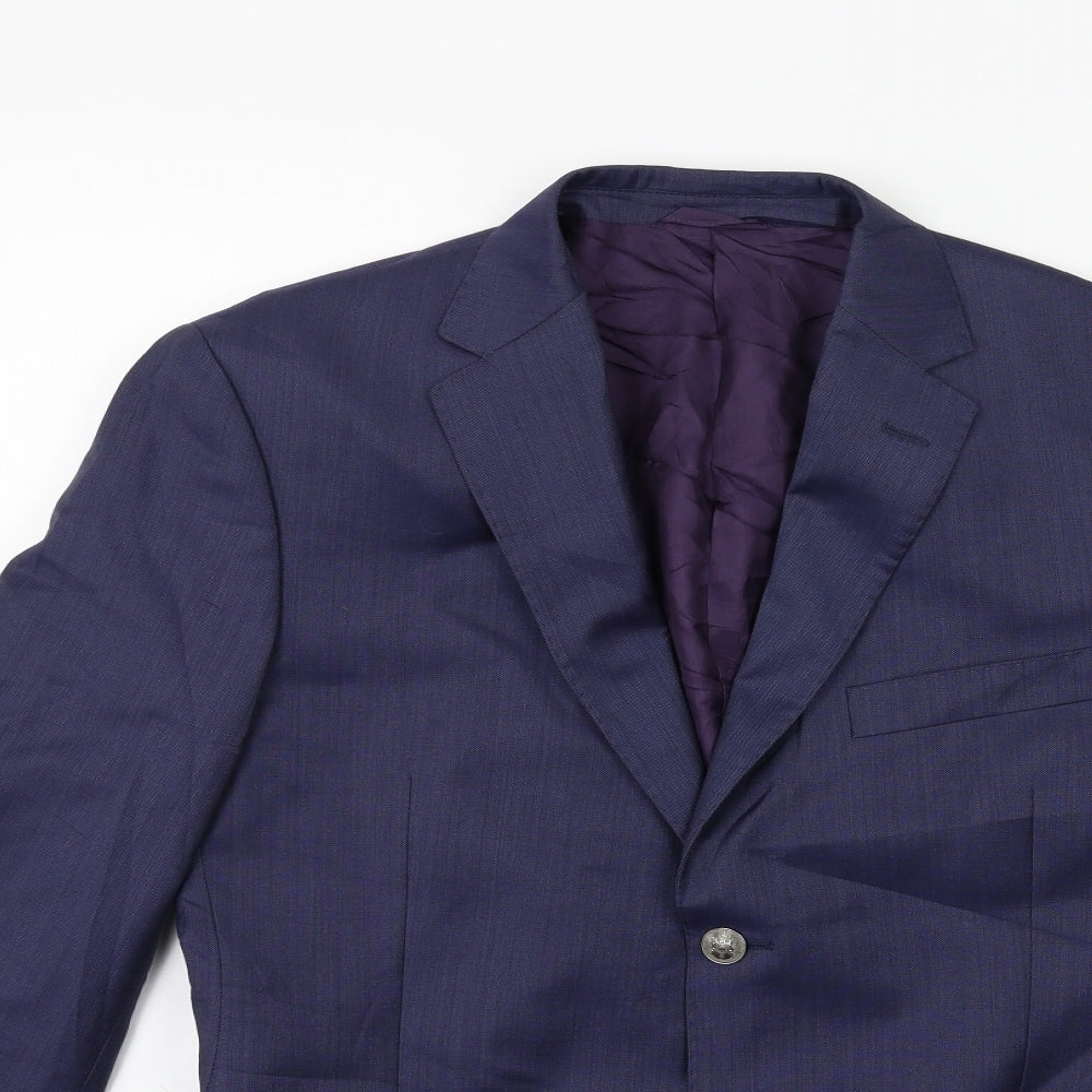 Preworn Mens Blue   Jacket Suit Jacket Size 36