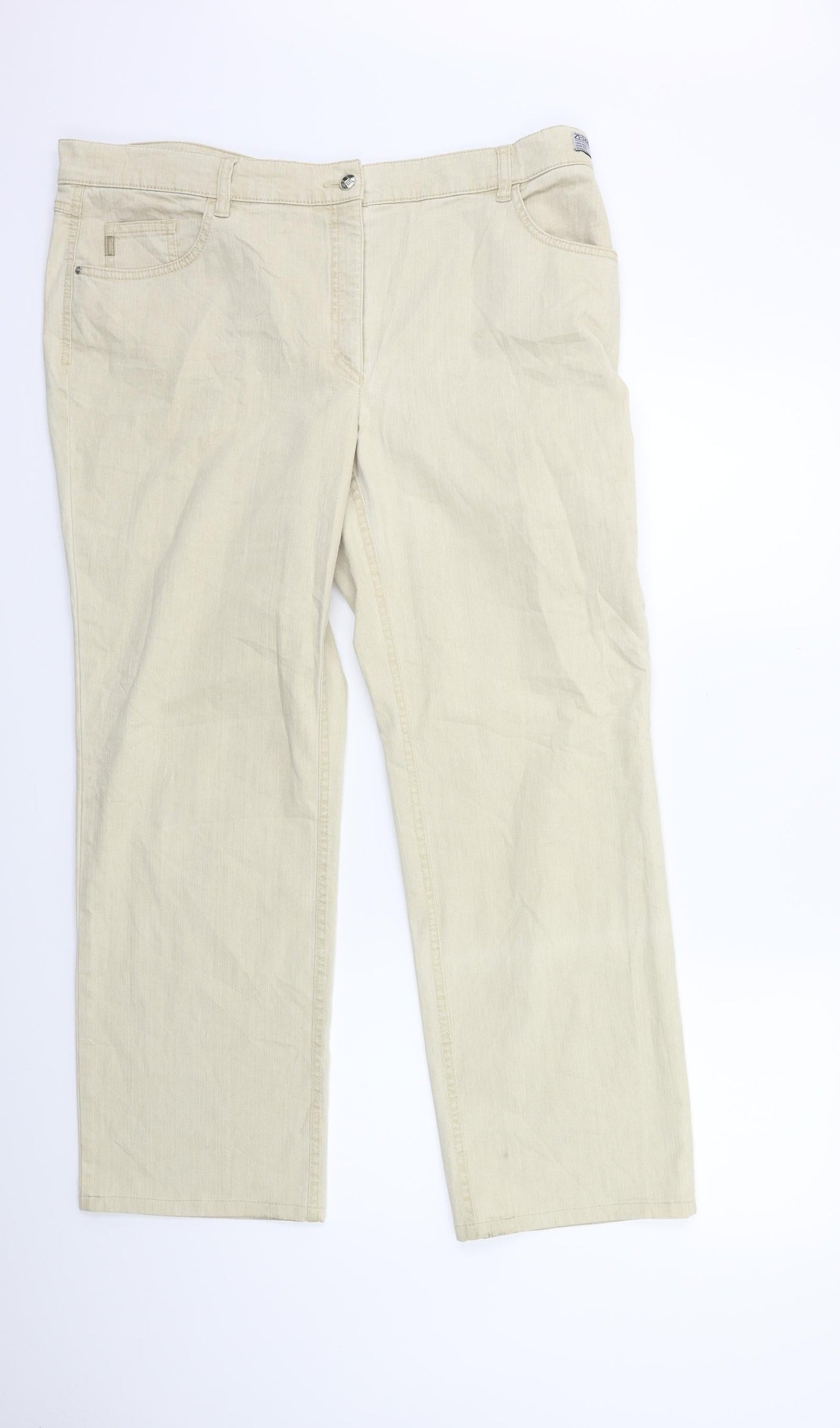 ZERRES Womens Beige  Denim Straight Jeans Size 20 L29 in