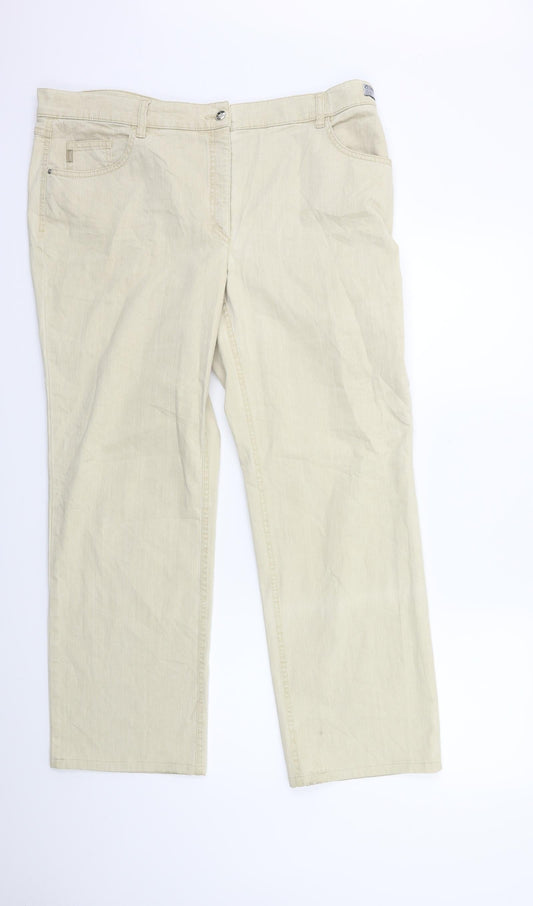 ZERRES Womens Beige  Denim Straight Jeans Size 20 L29 in