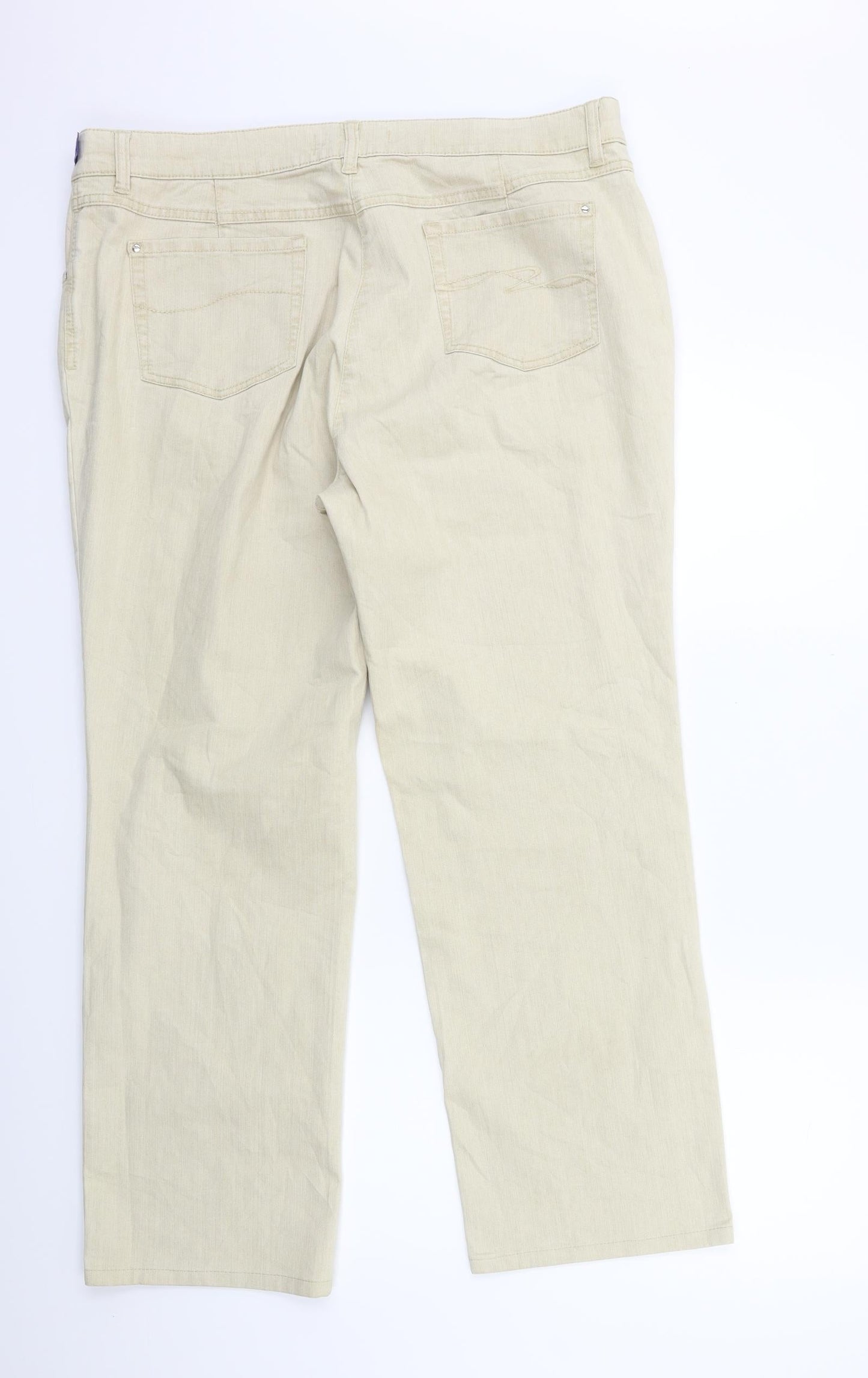 ZERRES Womens Beige  Denim Straight Jeans Size 20 L29 in