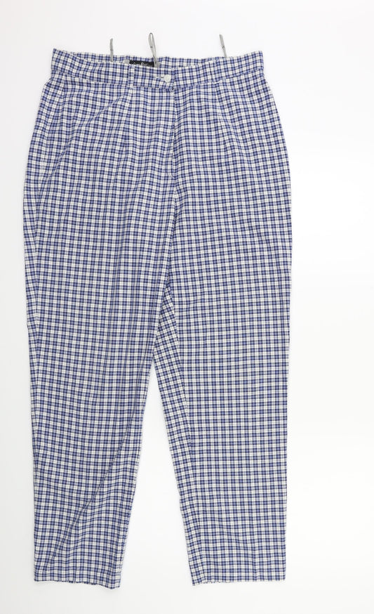 ANNA MONTAUA Womens Blue Check  Snow Pants Trousers Size 16 L29 in