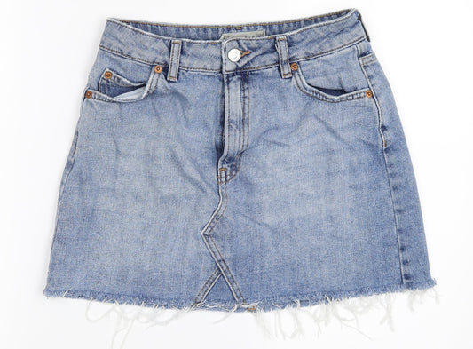Topshop Womens Blue  Denim Mini Skirt Size 36