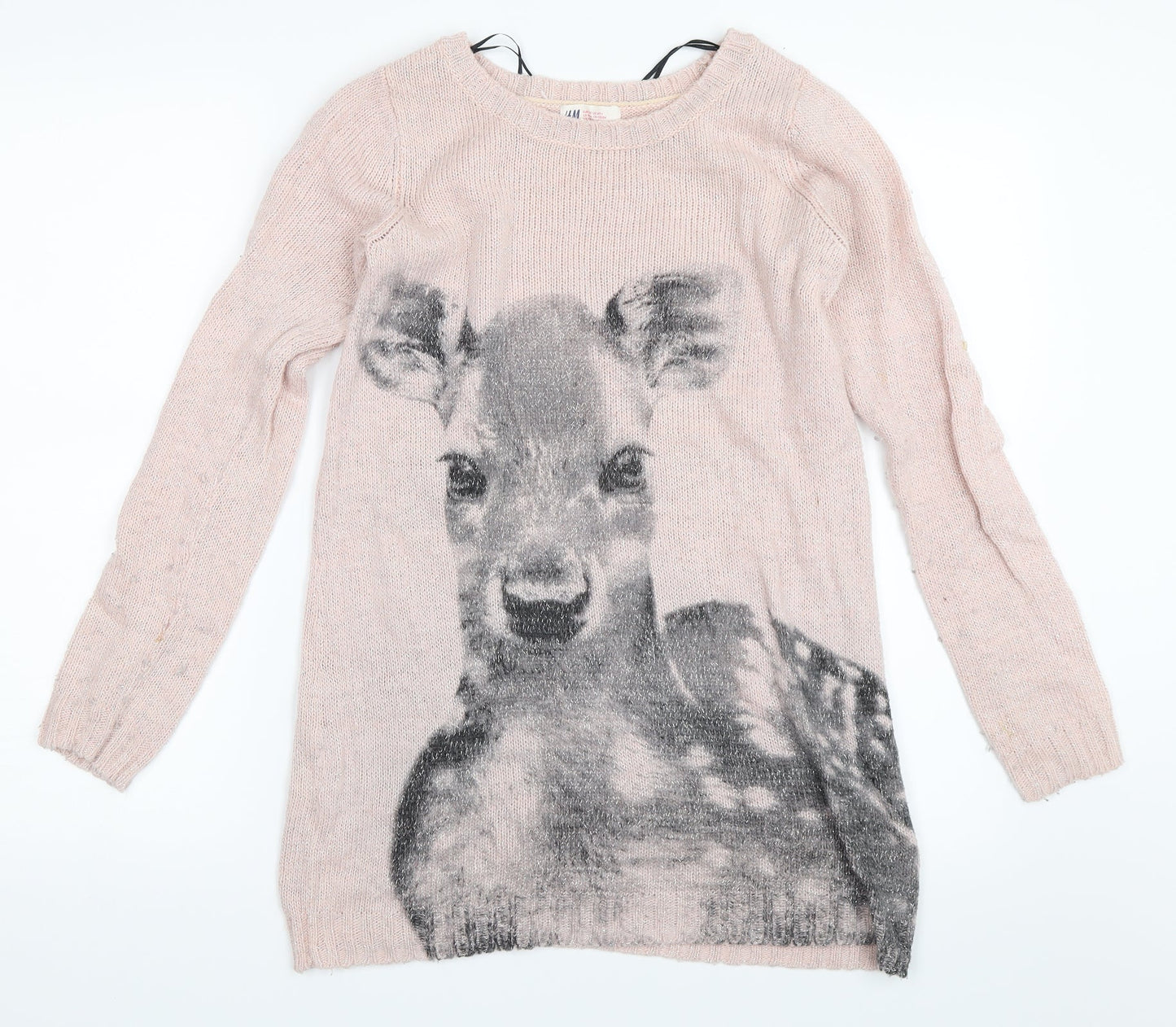 H&M Girls Pink   Pullover Jumper Size 14 Years
