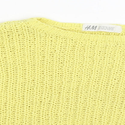 Preloved H&M Girls Yellow   Pullover Jumper Size 5-6 Years - Detail