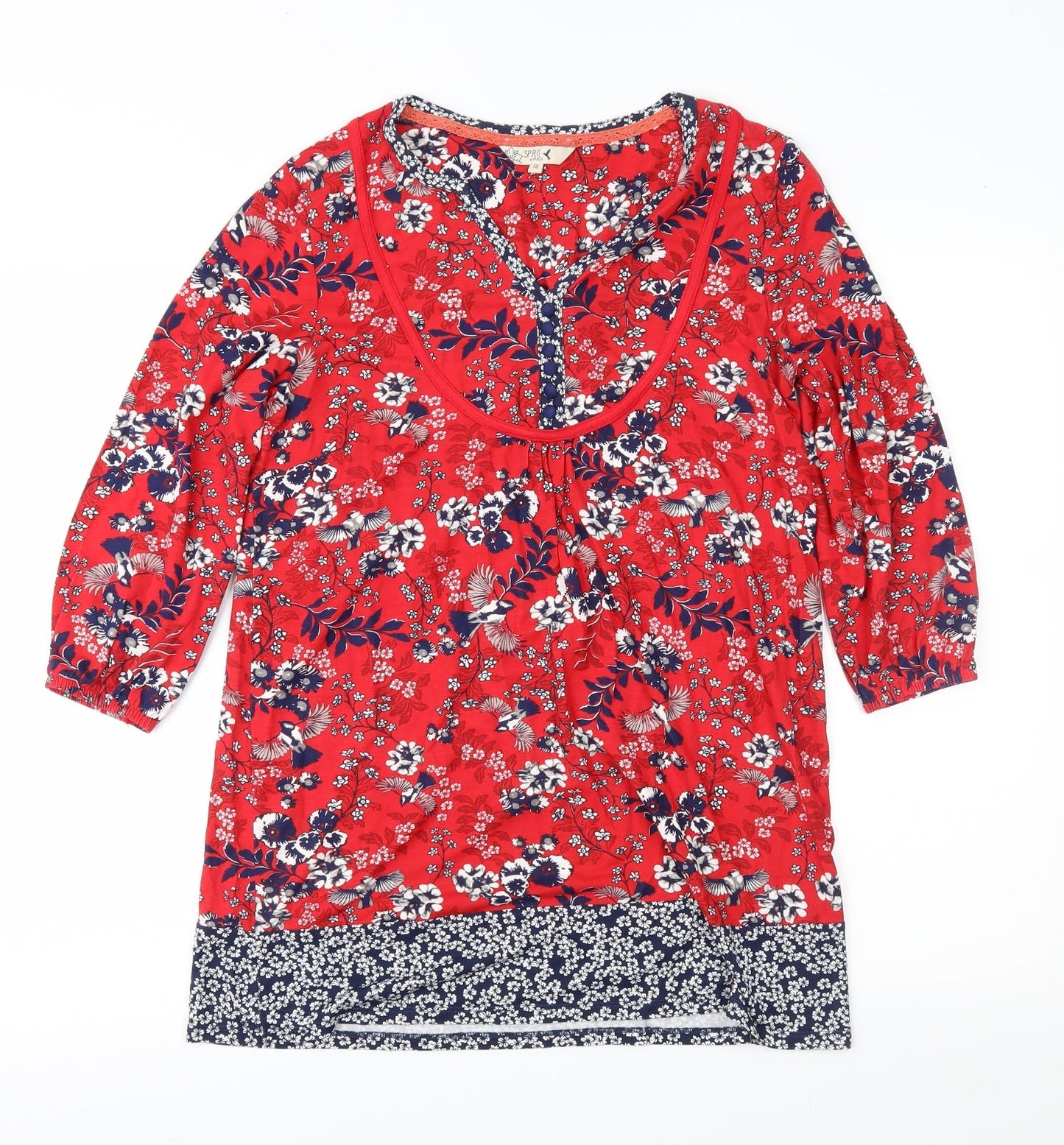M&Co Womens Red Floral  Shift  Size 10