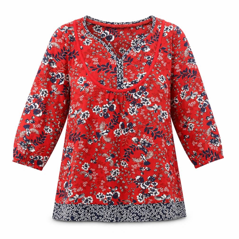 M&Co Womens Red Floral  Shift  Size 10