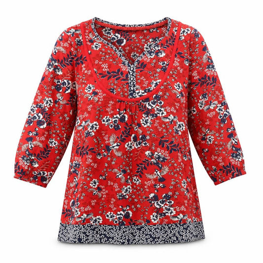 M&Co Womens Red Floral  Shift  Size 10