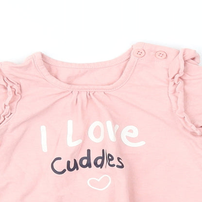 Preloved Matalan Girls Pink   Basic T-Shirt Size 3-6 Months - Detail