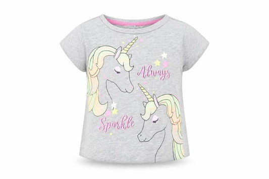 Pep&Co Girls Grey   Basic T-Shirt Size 9-12 Months