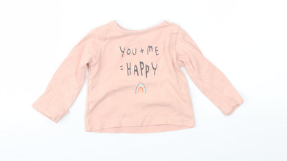 Preloved George Girls Pink   Basic T-Shirt Size 6-9 Months - Front