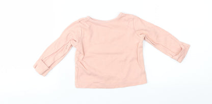 Preloved George Girls Pink   Basic T-Shirt Size 6-9 Months - Back